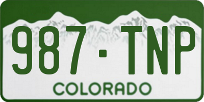 CO license plate 987TNP
