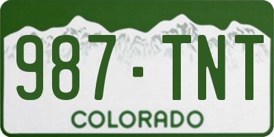 CO license plate 987TNT