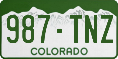 CO license plate 987TNZ