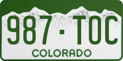 CO license plate 987TOC