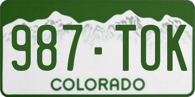 CO license plate 987TOK