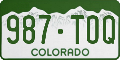 CO license plate 987TOQ