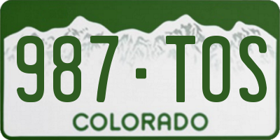 CO license plate 987TOS