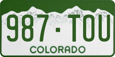 CO license plate 987TOU