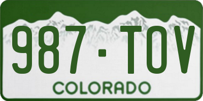 CO license plate 987TOV