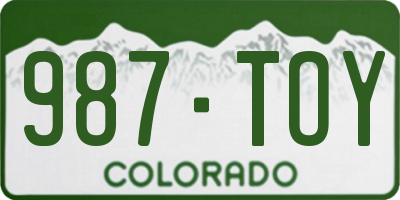 CO license plate 987TOY