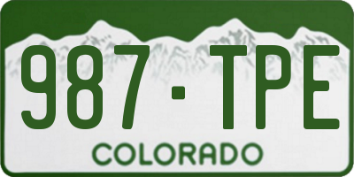 CO license plate 987TPE