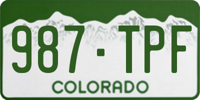 CO license plate 987TPF
