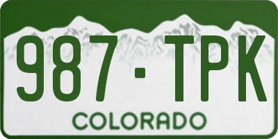 CO license plate 987TPK