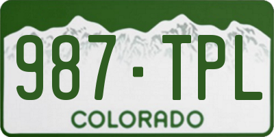 CO license plate 987TPL