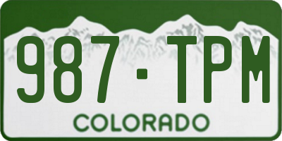 CO license plate 987TPM