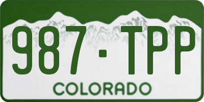 CO license plate 987TPP