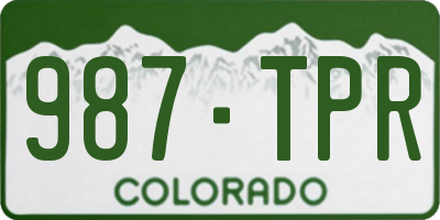 CO license plate 987TPR