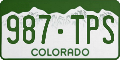 CO license plate 987TPS