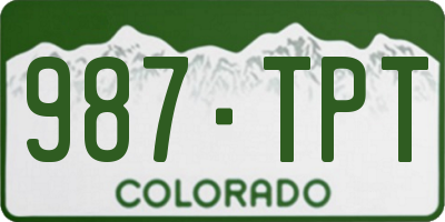 CO license plate 987TPT