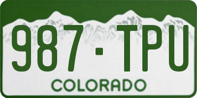 CO license plate 987TPU