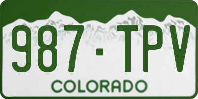 CO license plate 987TPV