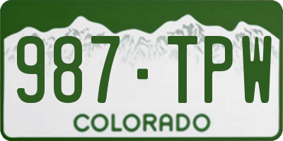 CO license plate 987TPW