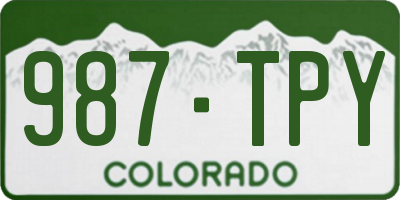 CO license plate 987TPY