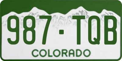 CO license plate 987TQB