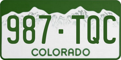 CO license plate 987TQC
