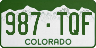 CO license plate 987TQF