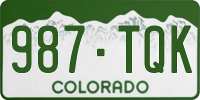CO license plate 987TQK