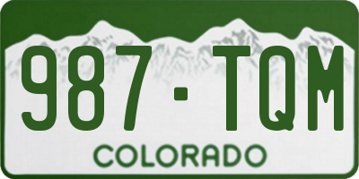 CO license plate 987TQM