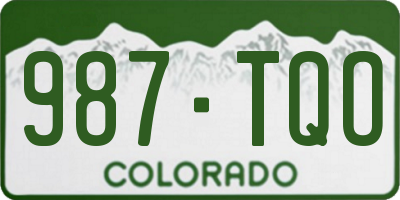CO license plate 987TQO