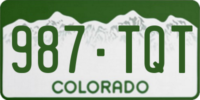 CO license plate 987TQT