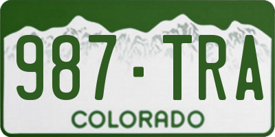 CO license plate 987TRA
