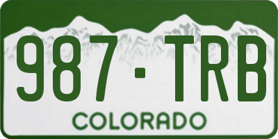 CO license plate 987TRB