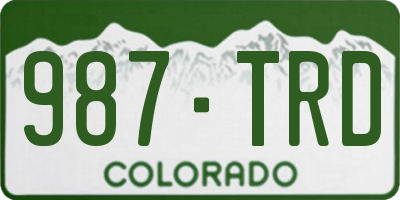 CO license plate 987TRD