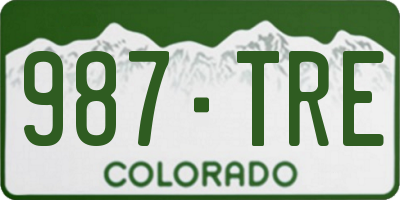 CO license plate 987TRE
