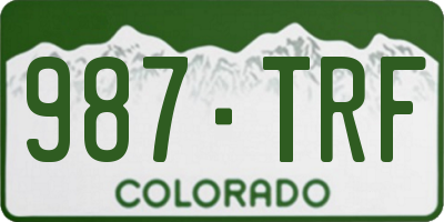 CO license plate 987TRF