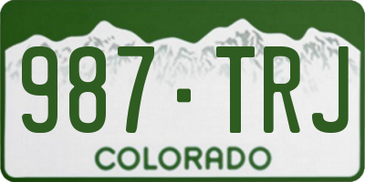 CO license plate 987TRJ