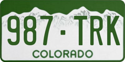 CO license plate 987TRK