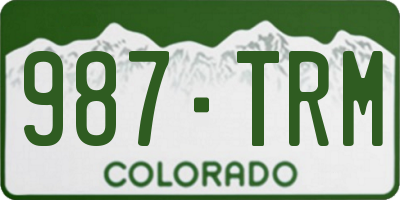 CO license plate 987TRM