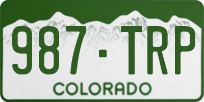 CO license plate 987TRP