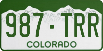 CO license plate 987TRR