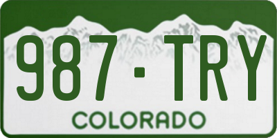 CO license plate 987TRY