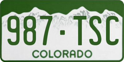 CO license plate 987TSC