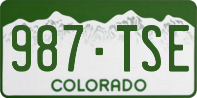CO license plate 987TSE