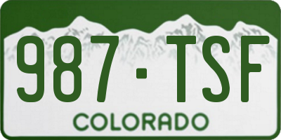 CO license plate 987TSF