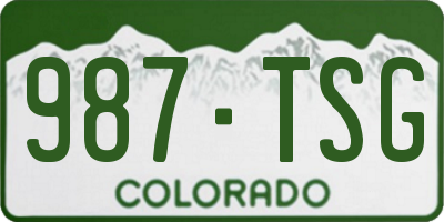 CO license plate 987TSG