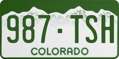 CO license plate 987TSH