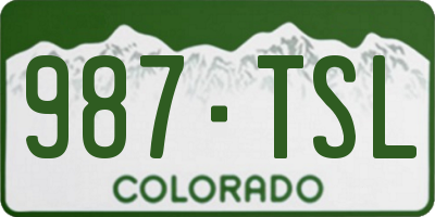 CO license plate 987TSL