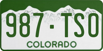 CO license plate 987TSO