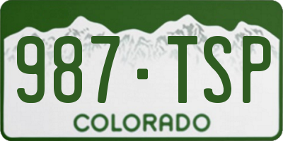 CO license plate 987TSP