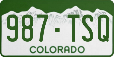 CO license plate 987TSQ